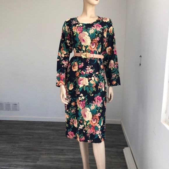 RV XUAN midi 3/4 sleeve floral dress size:XXL - Picture 2 of 11